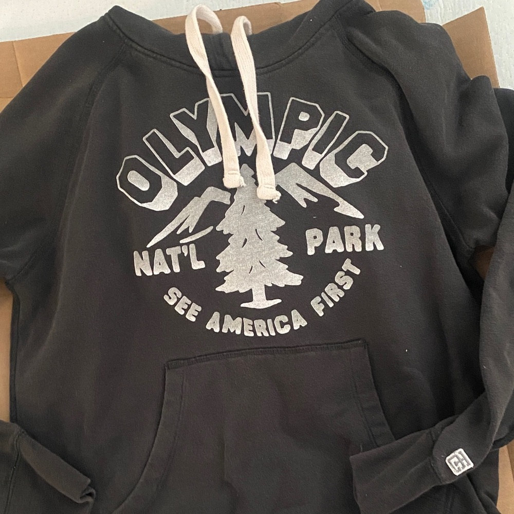 Tailgate Black Hoodie with White Drawstrings xs ladies